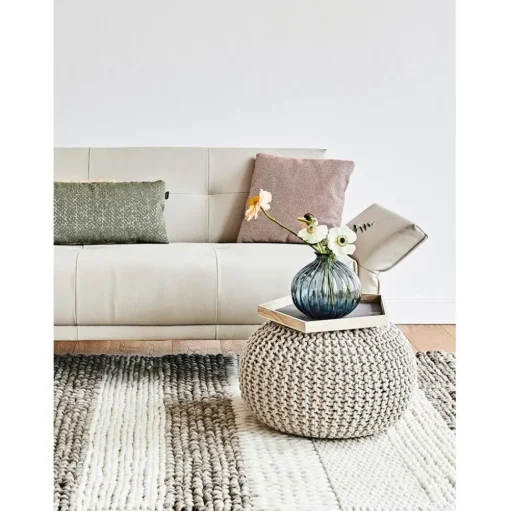 Pouf A Maglia Fatto A Mano Dori