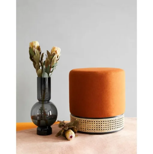 Pouf Color Terracotta Con Intreccio Viennese Mara