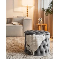 Pouf Contenitore In Velluto Chiara
