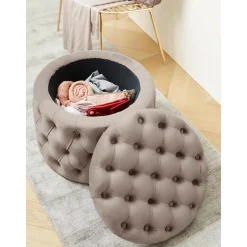 Pouf Contenitore In Velluto Chiara