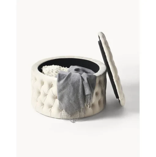 Pouf Contenitore Xl In Velluto Chiara