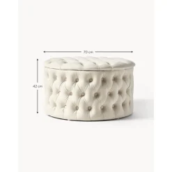 Pouf Contenitore Xl In Velluto Chiara