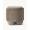 Pouf Imbottito In Tessuto Lino