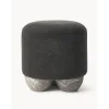 Pouf Imbottito In Tessuto Lino
