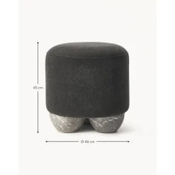 Pouf Imbottito In Tessuto Lino