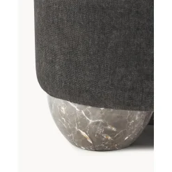 Pouf Imbottito In Tessuto Lino