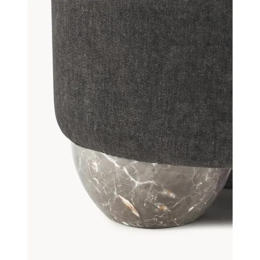 Pouf Imbottito In Tessuto Lino