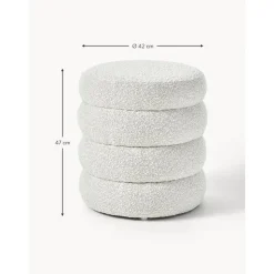 Pouf In Tessuto Boucle Alto