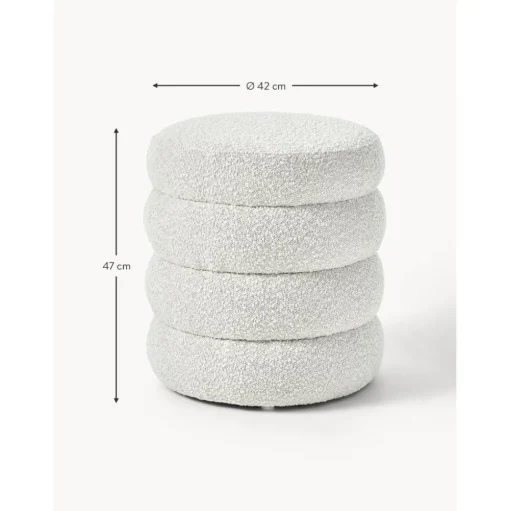 Pouf In Tessuto Boucle Alto