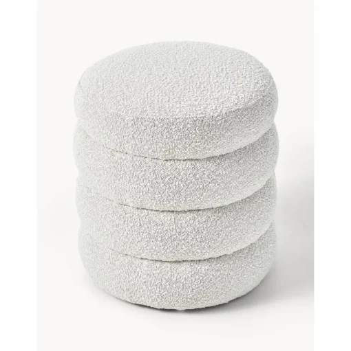 Pouf In Tessuto Boucle Alto