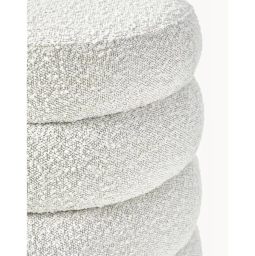 Pouf In Tessuto Boucle Alto
