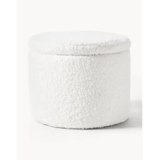 Pouf In Tessuto Teddy Con Vano Contenitore Alida