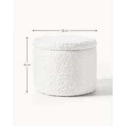 Pouf In Tessuto Teddy Con Vano Contenitore Alida