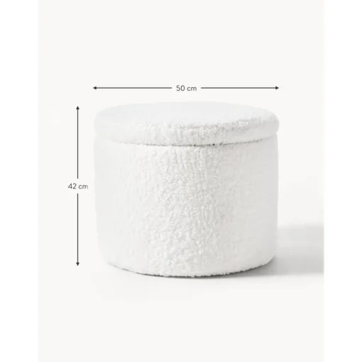 Pouf In Tessuto Teddy Con Vano Contenitore Alida