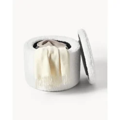 Pouf In Tessuto Teddy Con Vano Contenitore Alida