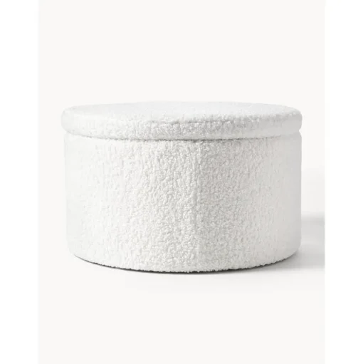 Pouf Xl In Tessuto Teddy Con Vano Contenitore Alida