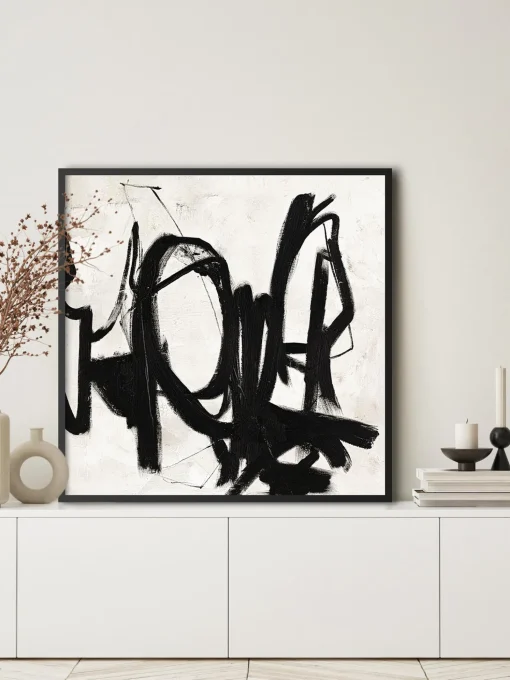 Quadro Dipinto A Mano Con Cornice In Legno Playblack