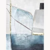Quadro Su Tela Dipinto A Mano Golden Blue Ii