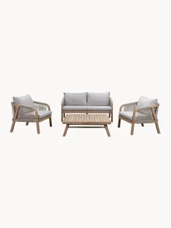 Salotto Da Giardino In Legno Di Acacia Lu 4 Pz