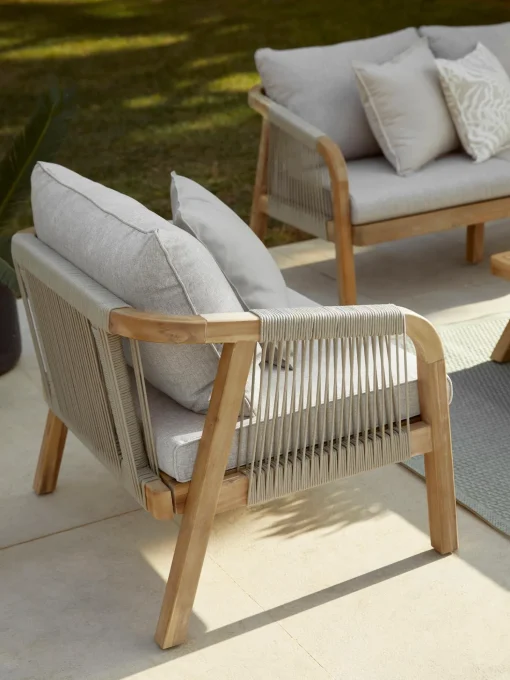 Salotto Da Giardino In Legno Di Acacia Lu 4 Pz