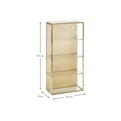 Scaffale Da Parete In Metallo Con Ripiani In Vetro E Anta In Vetro Ada