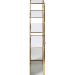 Scaffale Da Parete In Metallo Con Ripiani In Vetro E Anta In Vetro Ada