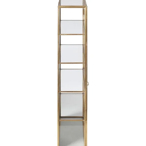 Scaffale Da Parete In Metallo Con Ripiani In Vetro E Anta In Vetro Ada