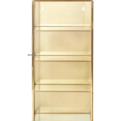 Scaffale Da Parete In Metallo Con Ripiani In Vetro E Anta In Vetro Ada