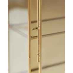 Scaffale Da Parete In Metallo Con Ripiani In Vetro E Anta In Vetro Ada