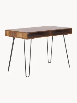 Scrivania In Legno Massiccio E Metallo Repa