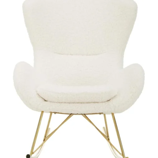 Sedia A Dondolo In Teddy Con Gambe In Metallo Wing