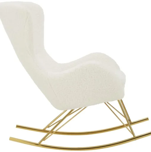 Sedia A Dondolo In Teddy Con Gambe In Metallo Wing