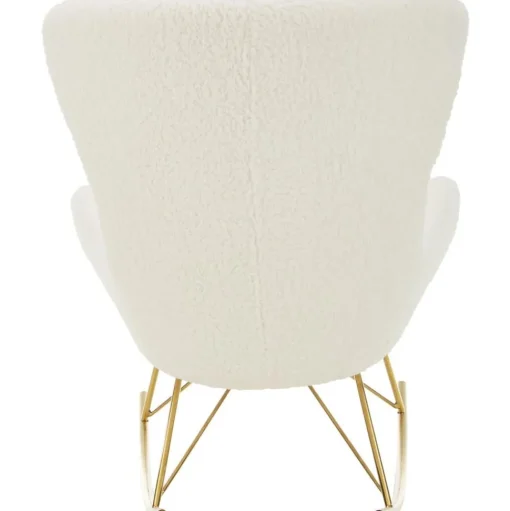 Sedia A Dondolo In Teddy Con Gambe In Metallo Wing