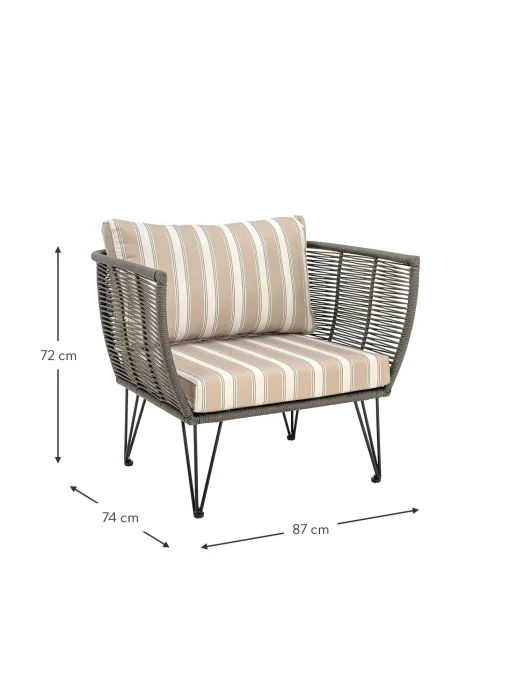 Sedia A Poltrona Intrecciata Da Giardino Mundo