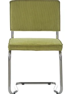 Sedia Cantilever In Velluto A Coste Kink