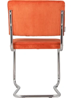 Sedia Cantilever In Velluto A Coste Kink