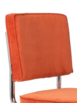 Sedia Cantilever In Velluto A Coste Kink