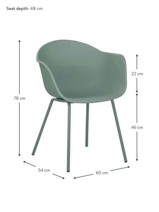 Sedia Con Braccioli Con Gambe In Metallo Claire