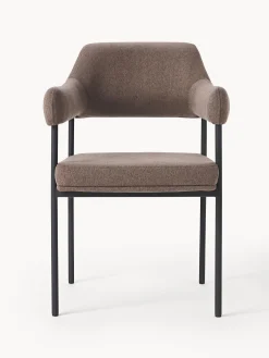 Sedia Con Braccioli Imbottita Zoe