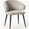 Sedia Con Braccioli In Boucle Celia
