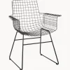 Sedia Con Braccioli In Metallo Wire