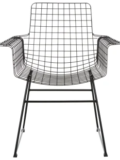 Sedia Con Braccioli In Metallo Wire