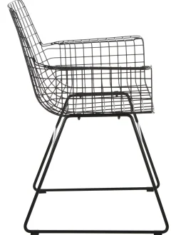 Sedia Con Braccioli In Metallo Wire
