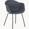 Sedia Con Braccioli In Plastica Con Gambe In Metallo Claire