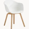 Sedia Con Braccioli In Plastica Con Gambe In Legno Claire