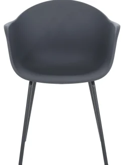 Sedia Con Braccioli In Plastica Con Gambe In Metallo Claire