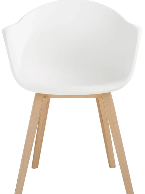 Sedia Con Braccioli In Plastica Con Gambe In Legno Claire