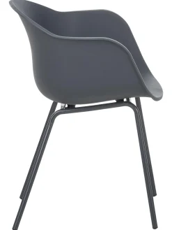 Sedia Con Braccioli In Plastica Con Gambe In Metallo Claire
