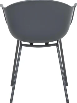 Sedia Con Braccioli In Plastica Con Gambe In Metallo Claire