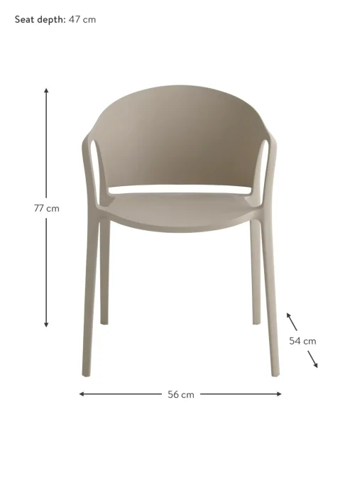 Sedia Con Braccioli In Plastica Monti 2 Pz